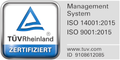 TÜV 14001:2015 9001:2015 Zertifiziert